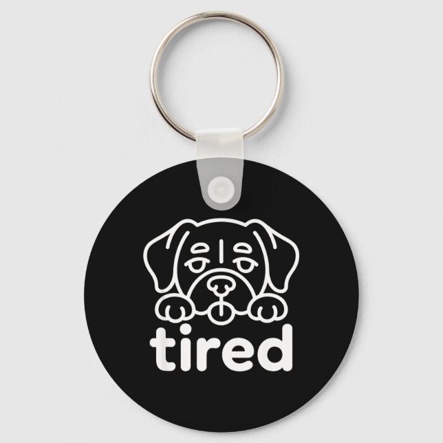 Cute tired dog design key ring (Front)