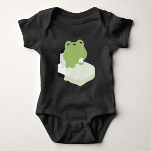 Cute Tired Frog  Baby Bodysuit