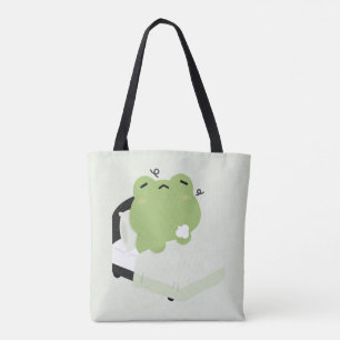 Cute Tired Frog Tote Bag