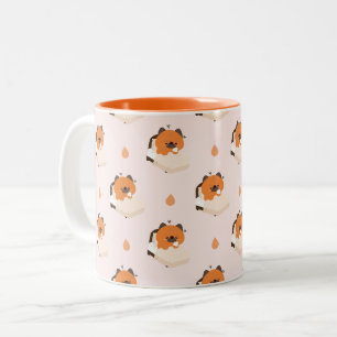 Cute Tired German Shepherd Puppy Two-Tone Coffee Mug