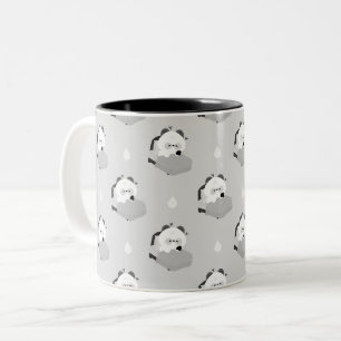 Cute Tired Panda Two-Tone Coffee Mug