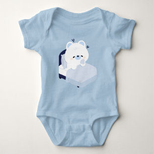 Cute Tired Polar Bear Baby Bodysuit