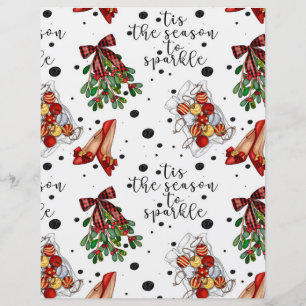 Cute Tis The Season Christmas Scrapbook Paper