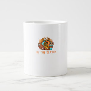 Cute Tis The Season Pumpkin Spice Latte Fall Footb Large Coffee Mug