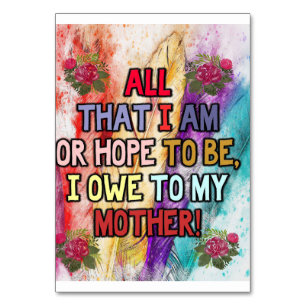 Cute To My Mum Gift Love Quotes Gift Table Number