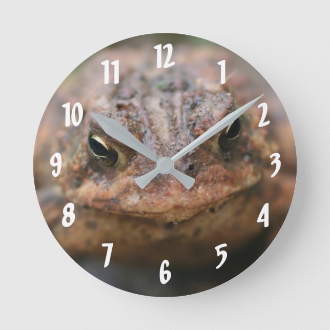 Cute Toad Face Nature Round Clock (Front)