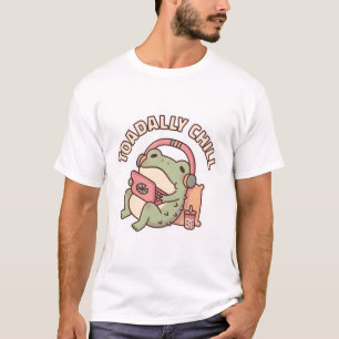 Cute Toad Relaxing With Laptop and Headphones Toad T-Shirt