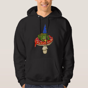 Cute Toad Wizard Sitting on Red Spotted Mushroom  Hoodie