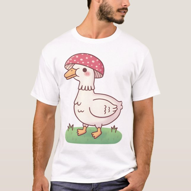 Cute Toadstool Mushroom Duck T-Shirt (Front)