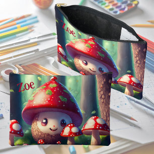 Cute toadstools in the forest - good luck accessory pouch