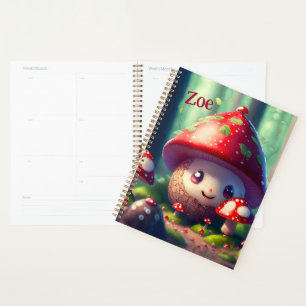 Cute toadstools in the forest - good luck planner