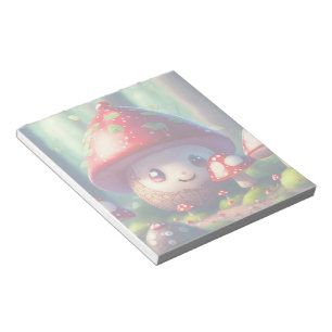 Cute toadstools in the forest, lucky notepad