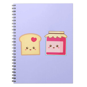 Cute Toast and Strawberry Jam, Spread Love Notebook