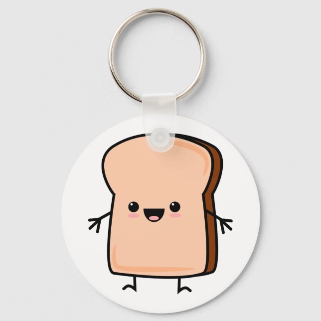 Cute Toast Bread Key Ring (Front)