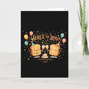 Cute Toast Celebration Greeting Thank You Card