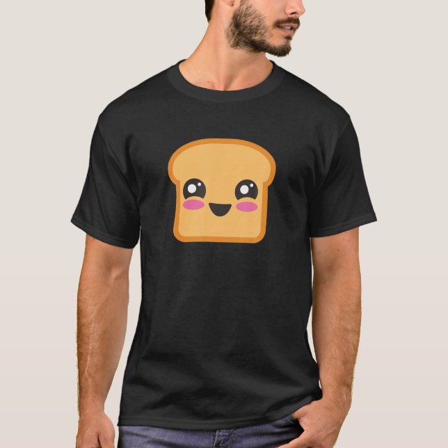 Cute Toast Slice Anime Toast Bread T-Shirt (Front)