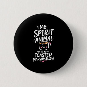Cute toasted marshmallow 6 cm round badge