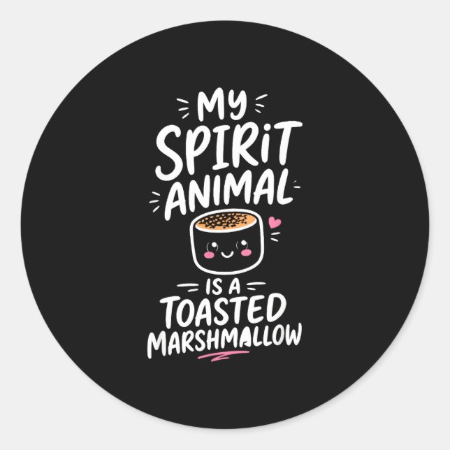 Cute toasted marshmallow  classic round sticker (Front)
