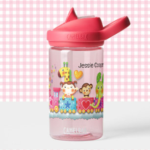 Cute Toddler Toy Train Personalise Name Durable Water Bottle
