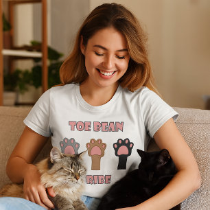Cute Toe Bean Tribe Cat Paw Trio Design  T-Shirt