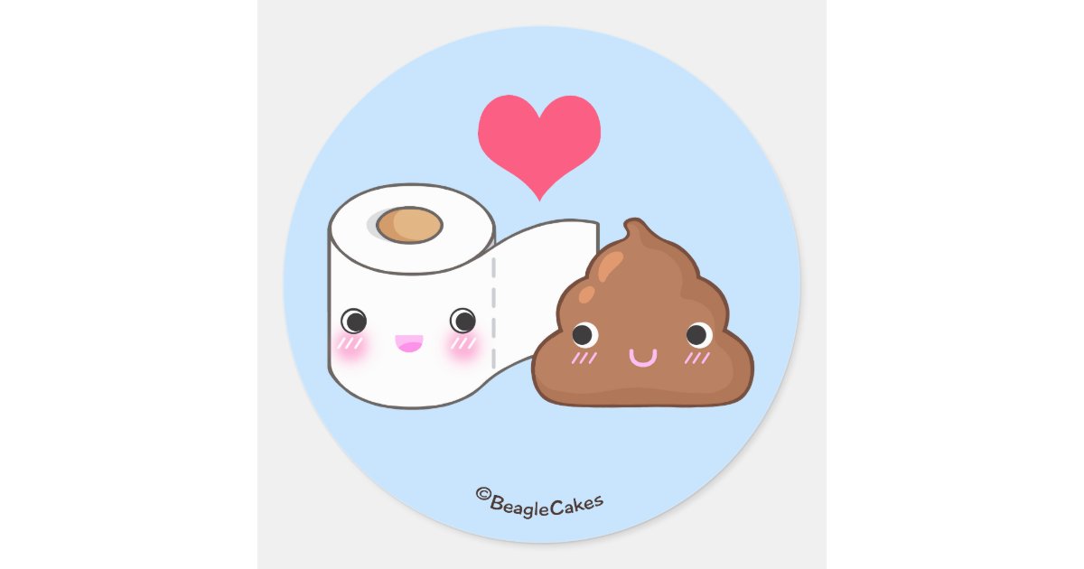 Cute Toilet & Poop BFF Sticker | Zazzle