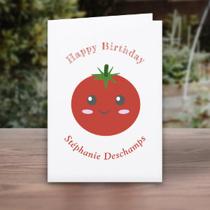 Cute Tomato Birthday Card 