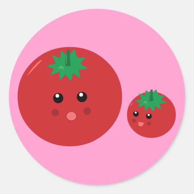 Cute Tomato Classic Round Sticker (Front)