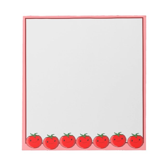 Cute Tomato Drawing Custom Notepad (Front)