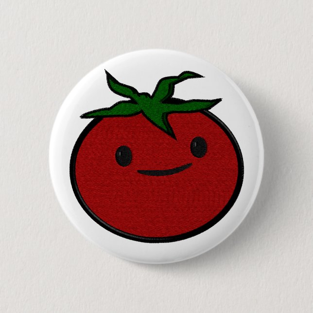 Cute Tomato Embroidery Print 6 Cm Round Badge (Front)
