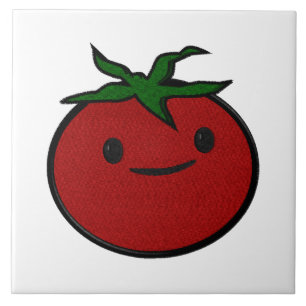 Cute Tomato Embroidery Print Decorative Ceramic Tile
