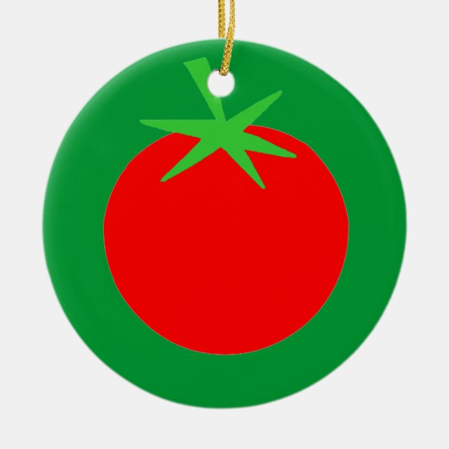 Cute Tomato Gardener Christmas Tree Ornament (Front)