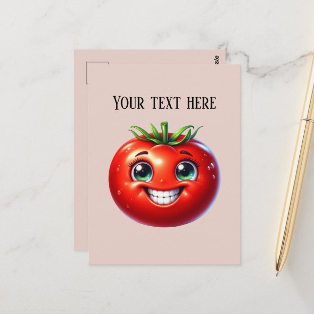Cute tomato lovers add message postcard (Front/Back In Situ)
