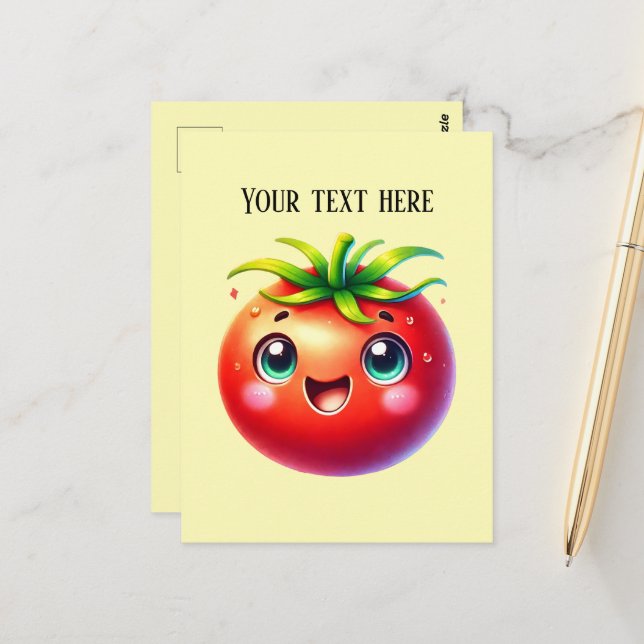 Cute tomato lovers add text postcard (Front/Back In Situ)