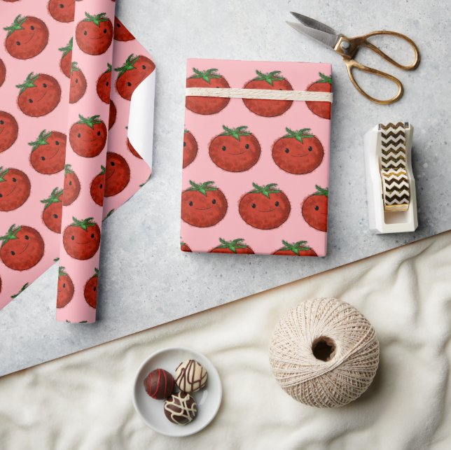 Cute Tomato Watercolor Wrapping Paper (Crafts)