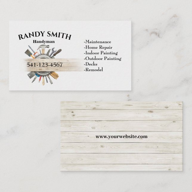Cute Tool Handyman Maintenance Repair Business Car Business Card (Front/Back)