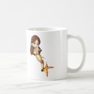 Cute Toon Goldfish Mermaid Coffee Mug