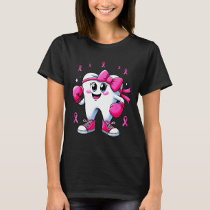 Cute Tooth Boxing Gloves Breast Cancer Awareness P T-Shirt