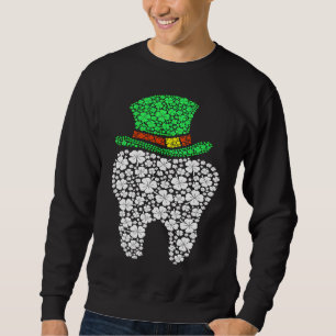 Cute Tooth Dental Hygienist Dentist Shamrock St Pa Sweatshirt