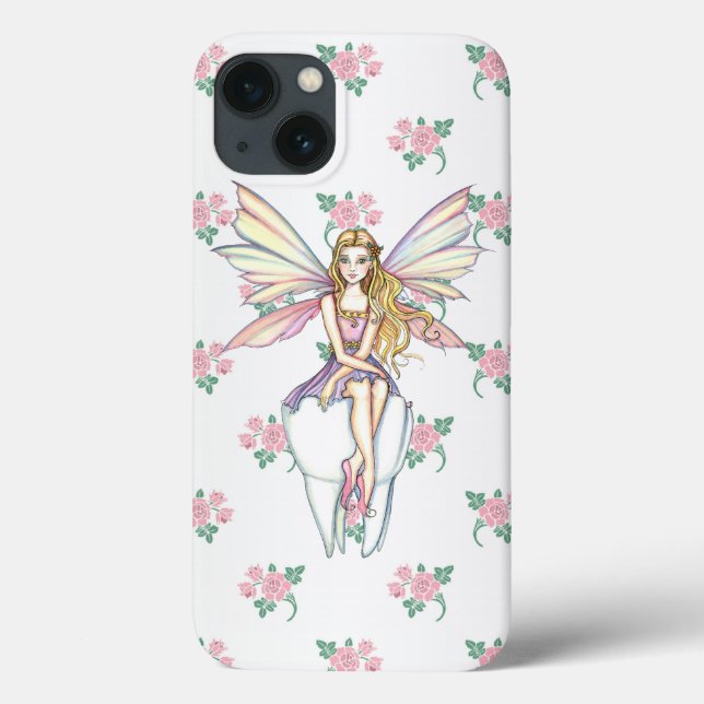 Cute Tooth Fairy and Flowers Girly iPhone 5 Case (Back)