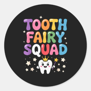 Cute Tooth Fairy Costume For Men Women Kids Teeth Classic Round Sticker