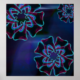 Cute Tooth Flower Blue Dentist-Orthodontist Poster