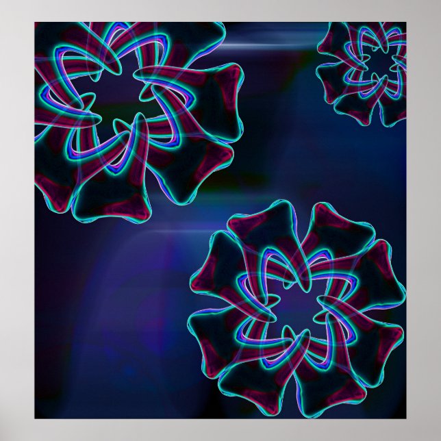 Cute Tooth Flower Blue Dentist-Orthodontist Poster (Front)