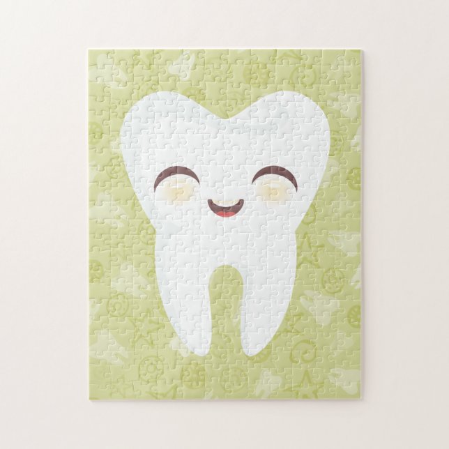 Cute Tooth - Green Customisable Puzzle (Vertical)