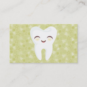 Cute Tooth - Green Personalised Business Cards