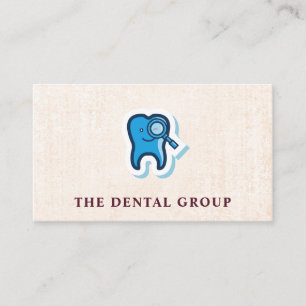 Cute Tooth Inspection Logo   Dentistry Business Card