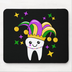 Cute Tooth Jester Hat Mardi Gras _ Funny Dentist L Mouse Pad