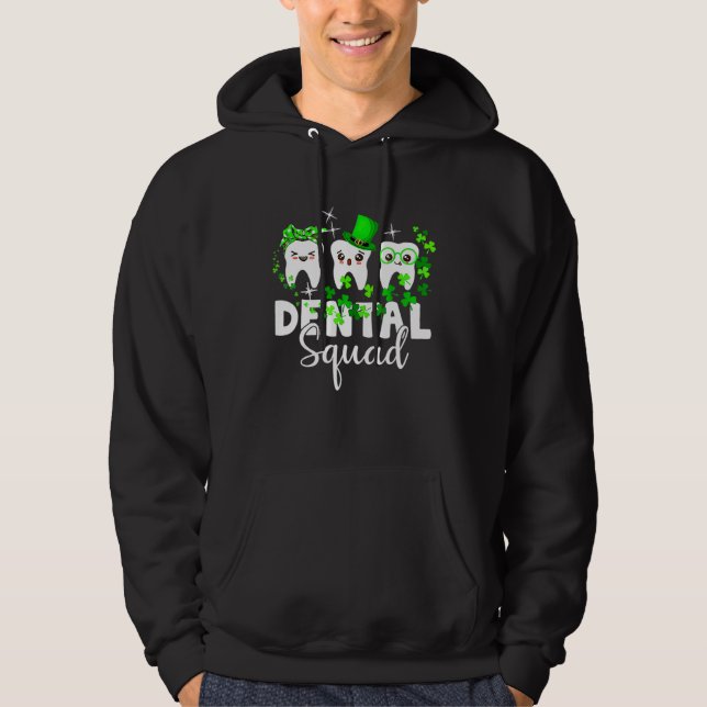 Cute Tooth Leprechaun Hat Dental Squad St Patrick  Hoodie (Front)