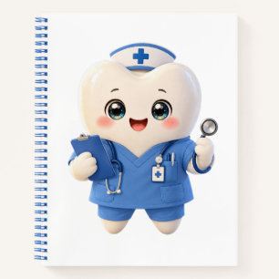 Cute Tooth Nurse Spiral Notebook Dental Gift