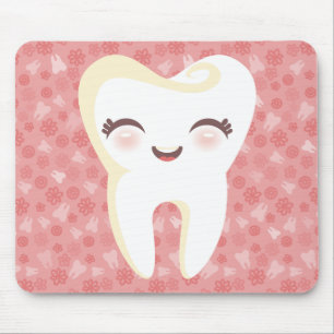 Cute Tooth - Pink Customisable Mousepad