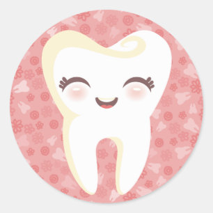 Cute Tooth - Pink Stickers
